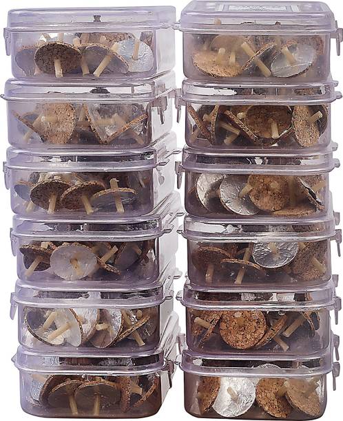 Veeana Floating Oil Wicks (Parsi Vat) Set of 12 packs (30 Pcs Per Box Total 360 Wicks) Candle