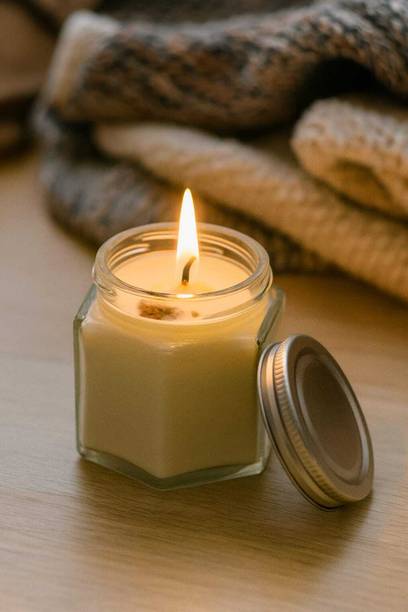 Aalin Dreams Decorative Hexagon Glass Jar with Secure Lid Candle