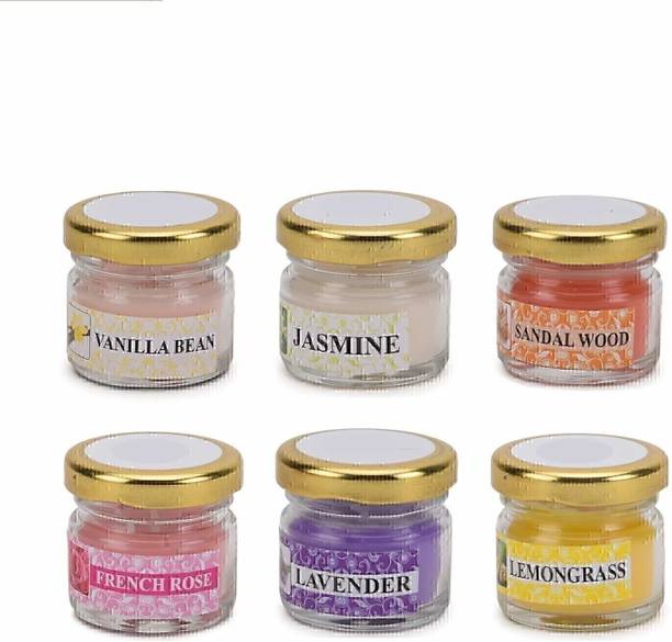 CHIKLIT ENTERPRISE Pack of 6 Arise Scented Smokeless Candle/Mini Glass Jar Candles for Home Decoration with Burning time of 5 Hours Approx Candle