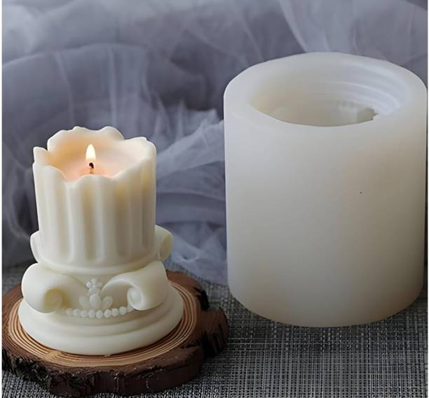 Oceanbless Scented white Roman Vintage Candle Candle
