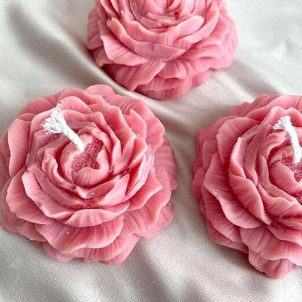 TADASHRIT Peony Flower Scented Candle 2Ps - Soy Wax Floral Decorative Candles Candle