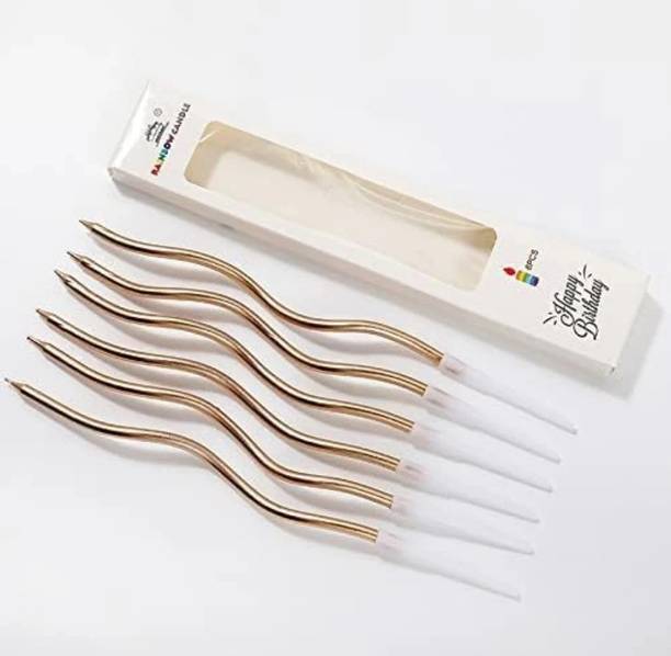 Lusso Metallic Golden Spiral Birthday Twisted Candles Candle