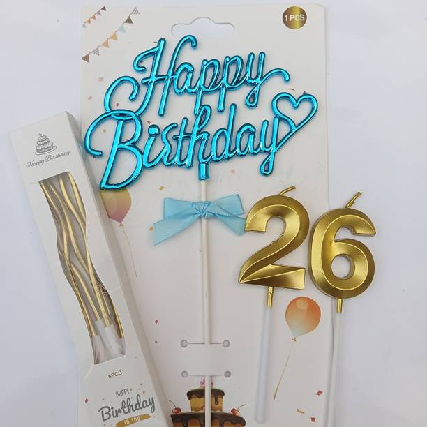 MAHI HOME DÉCOR HRMHD_26th Birthday Number Candle Decoration Candle