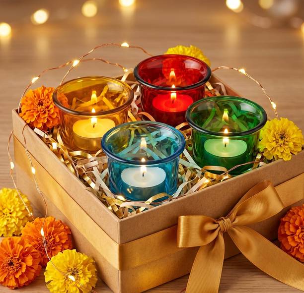 The Castle Crafts Mini Scented Candle, Glass Votive for Home Decor, Smokeless, Bedroom Candle