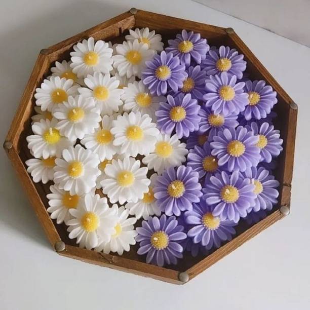 Anciet Shine Daisy Flower Floating Candles forHome Decor,Birthday Gift Set Of 4Pieces Candle