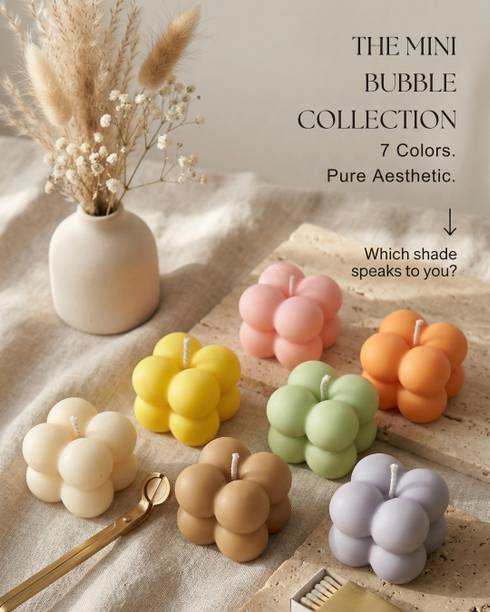 satrangi artworks Mini Bubble Candles Set of 4 Candle