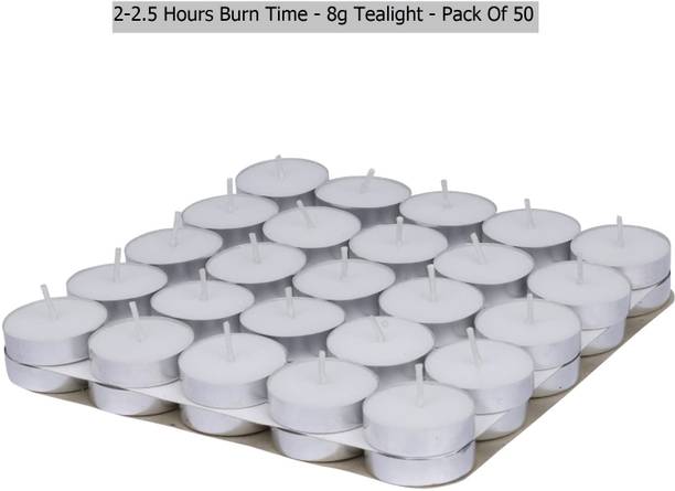 True Décor True Decor 2.5-3 Hrs Burning White Unscented Tealight Candles Pack Of 50 Candle