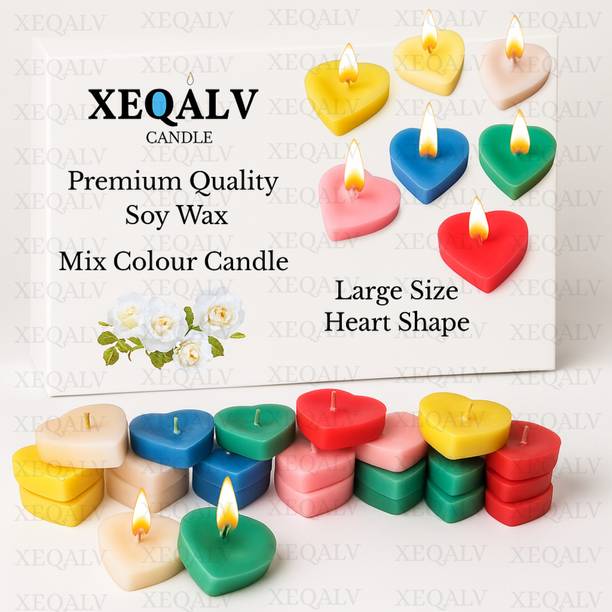 XEQALV Heart Shaped Red Candles Rose Fragrance Diwali, Decoration, Valentine, Birthday Candle