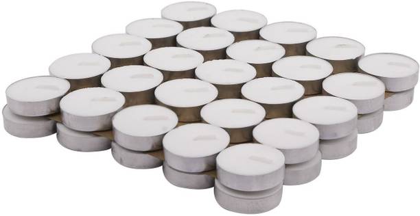 Hitvik 2.5-3 Hrs Burning White Unscented Tealight Candles Pack Of 50 candle Candle
