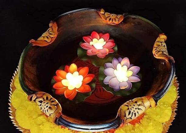 BEADzz Sensor Water Floating Smokeless Candles & Lotus Flowers Sensor Led Tea Light Candle
