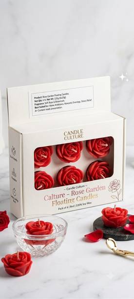 CandleCulture Romantic Rose Bloom Scented Soy Candle Gift Pack of 6 Candle