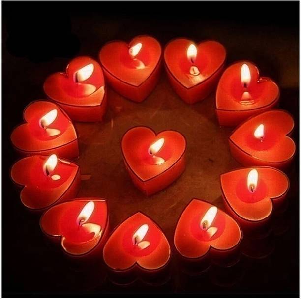 Biway Special moment Heart Shaped Red Candles scented Red Love Romantic Candle Candle