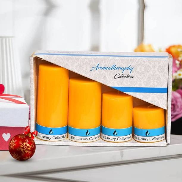 Pure Source India Paraffin Wax Scented Lemongrass Pillar Candle