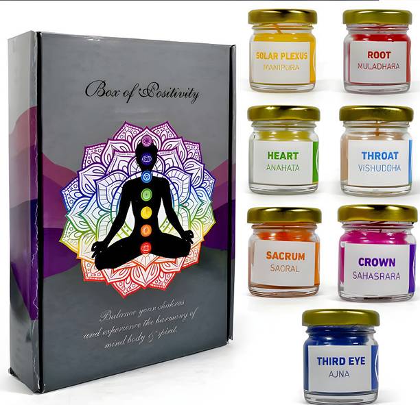 Bharat Delights Box of Positivity - Set of 7 Chakras Candle