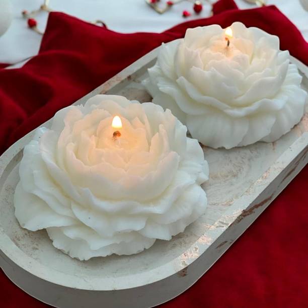AAMU MOON Peony Flower Candle - 2 Pack Aromatic Aesthetic Candle with Rose Fragnance Candle