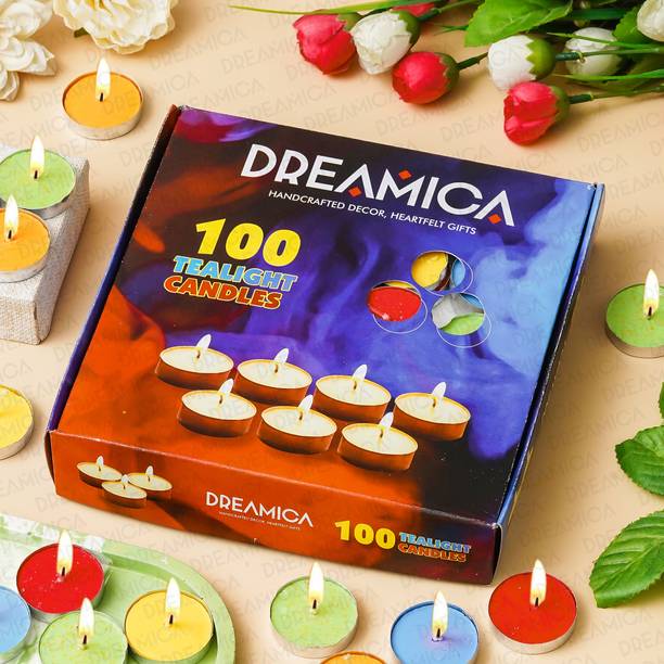 CW Dreamica Pack Of 100 , Long-Burning Multi Tealight Candles Candle