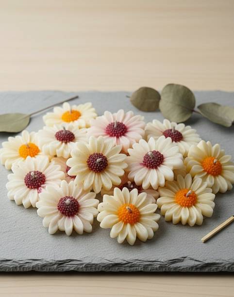 Arshi Multicolor Daisy Candle Combo Pack of 4 for Festive Decoration Candle