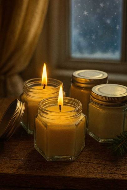 Aalin Dreams Decorative Hexagon Glass Jar with Secure Lid Candle