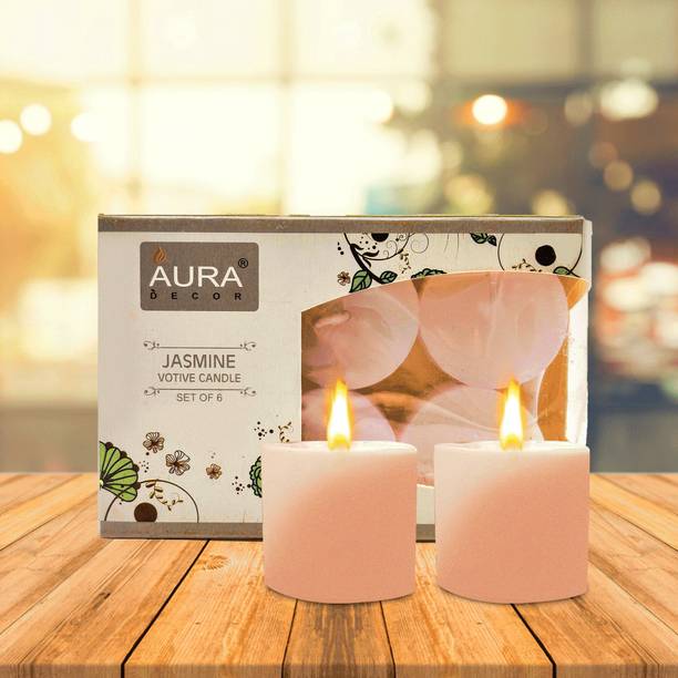 AuraDecor Set of 6 Jasmine Fragrance Votive Candle Candle