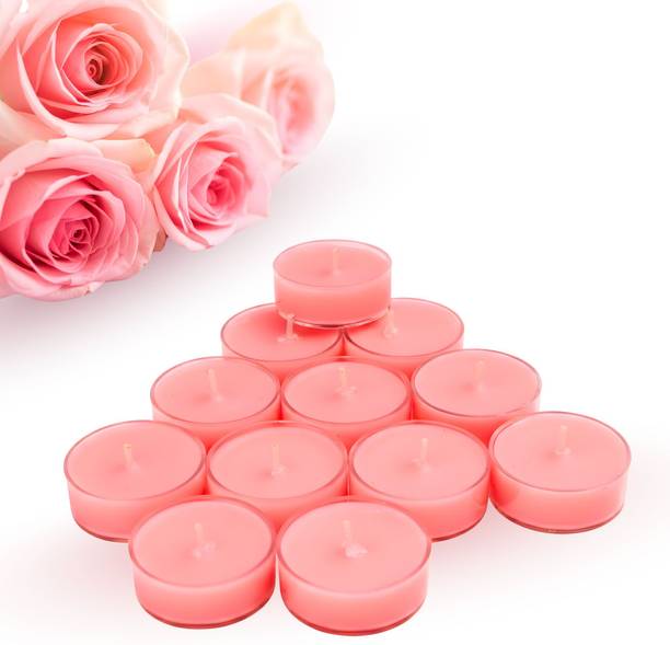 VIHA LUXE Round Acrylic Pink Rose Candle | 5 Hour Burn Time | Cotton Wick | Handmade Candle