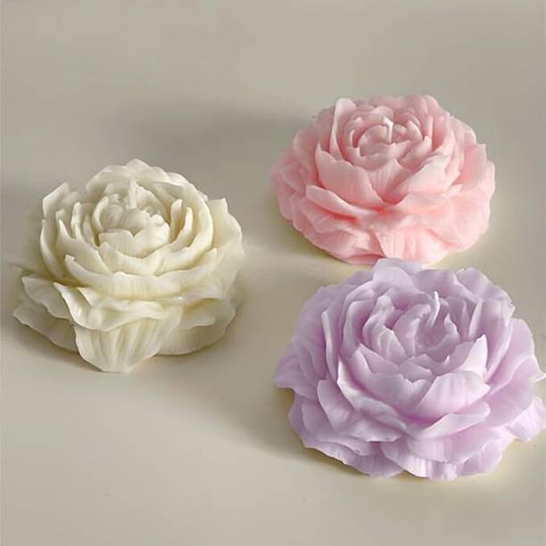BeVibrance Peony Flower Shaped Scented Candle pack of 2 Candle