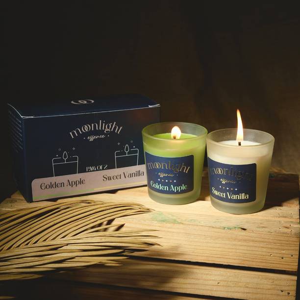 Moonlight Essence Golden Apple & Sweet Vanilla Candles | 20 hours each | Best Gift and house décor Candle