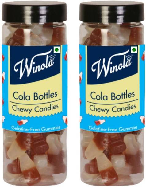 Winola Cola Bottles Chewy Candies- Gelatine Free 100% Veg Gummies Pack of 2 cola Jelly Candy