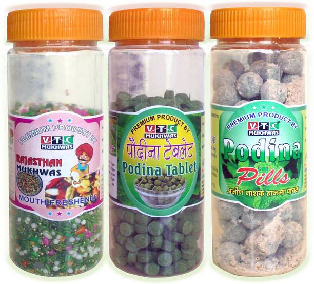 VTC Pure And Digestive Mukhwas Rajasthani Sweet Mix Mukhwas Or Podina Pills Saunf, Podina Mouth Freshener