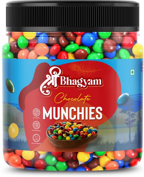 Shri Bhagyam Colourful Chocolate Munchies | Gems | Chocolate Balls Candy Sweet & Tangy, Mouth Freshner Mouth Freshener