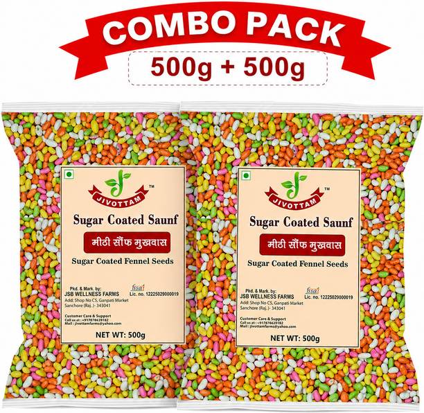 JIVOTTAM Mouth Freshener Saunf Sugar-Coated Fennel Seeds Sweet Mouth Freshener