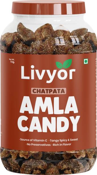 LIVYOR Chatpata Masala Amla Candy | Tangy & Spicy Indian Gooseberry Candy Chatpata Amla Candy