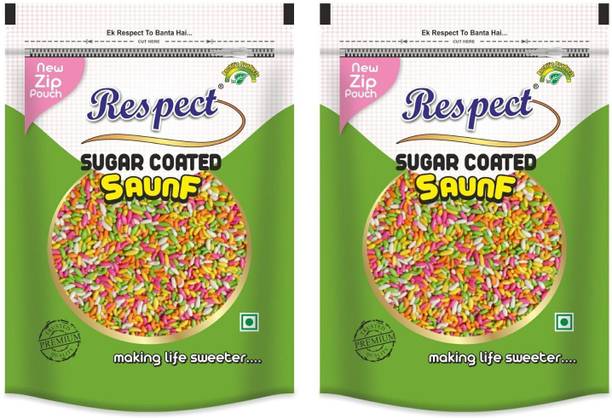 RESPECT Sugar Coated Saunf Fennel Seeds, Mukhwash, Sweet Mouth Freshener