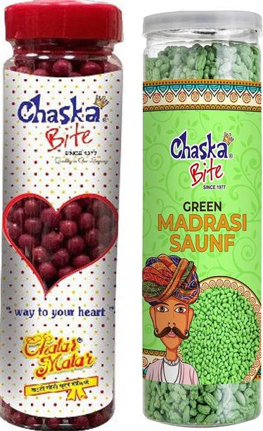 CHASKA BITE Chatar Matar| Khatti Meethi|Chatpati Goli|200 gm Green Madrasi Saunf 200g Chatpati Candy Candy