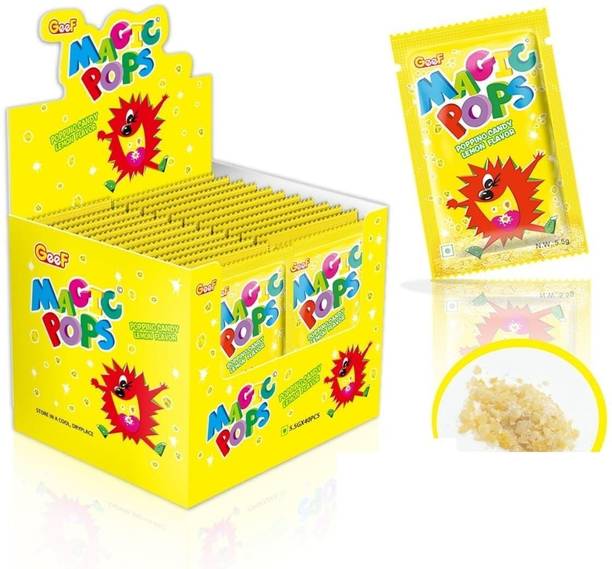 SATASTE (40 Pcs Per Pack) Magic Pops Lemon Flavor Tingling Sensation Of Popping Candy Lemon Candy