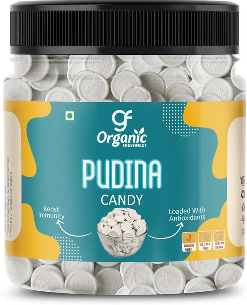 Organic FRESHNEST Pure Pudina White Cool Candy|White Mint Candy|Peppermint |Pudina Flavor Pudina Mint Candy