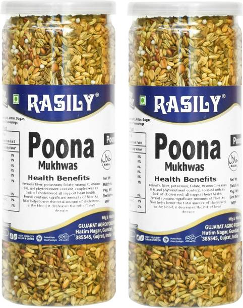 rasily Poona Mix Mukhwas Mouth Freshener (Pack of 2) Fennel Mouth Freshener