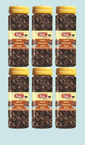 BAJAJ OMRAJ by (BAJAJESTD.1964) Sweet Chatpata Amla, Candy,Toffee(200geach) Pack of 6 Masala Amla Candy Candy