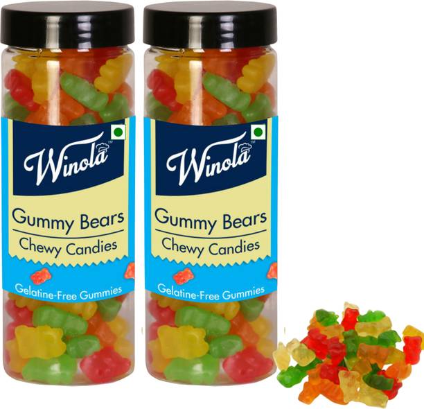 विनोला Gummy Bears - Chewy Candies Gelatine Free 100% Veg (Pack of 2)