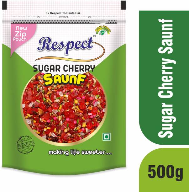 RESPECT Sugar Cherry Saunf 500gm (Fennel Seeds Mukhwas, Sweet & Refreshing Mouth Freshener