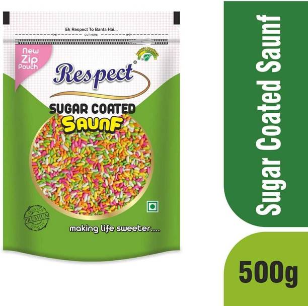 RESPECT Sugar Coated Saunf Fennel Seeds, Mukhwash, Sweet Mouth Freshener
