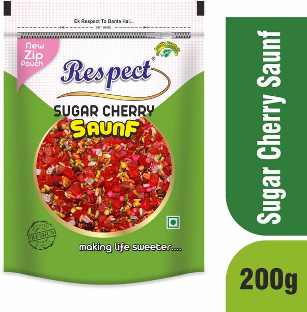 RESPECT Sugar Cherry Saunf 200gm | Fennel Seeds Mukhwas, Sweet & Refreshing Mouth Freshener
