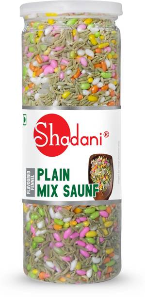 Shadani Plain Mix Saunf Mouth Freshener Colorful Sugar Coated Fennel Digestive Mukwas Sweet & Refreshing Fennel Seeds (Saunf) with Paan Flavor Mouth Freshener