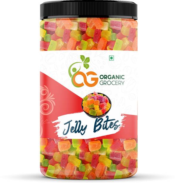 Organic Grocery Jelly Bites Sweet |Fruit Jelly Candy |Jelly Toffee [Jar Pack] 500g Sugar Jelly Bites Jelly Beans