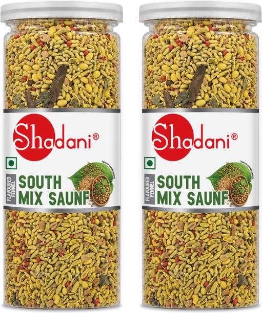 Shadani Premium South Mix Saunf Mukhwas | Crunchy Fennel & Coriander Seeds Jar Pack sweet Mouth Freshener