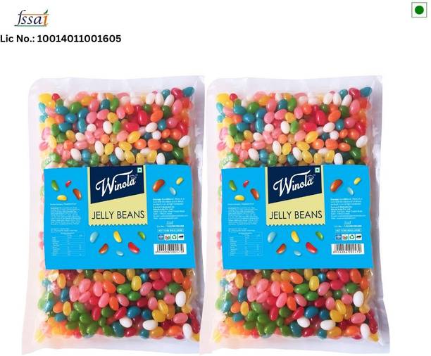 Winola Jelly Beans - 100% Vegetarian Multicolored, Fruity Flavours Mixed Fruit Jelly Beans