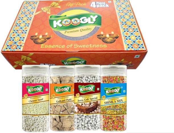 Koogly Diwali Gift Hamper Item Mouth Freshener Combo Box Shimla Mix, Gulkand Patti, Jeera Goli Special, Chennai Saunf Mouth Freshener