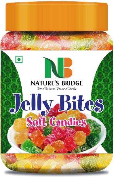 Nature's Bridge Jelly Bites / Sugar Coated Jelly Ball / Multi Colour Jelly Munchies - Jar Pack - (900 Gm) Sweet Jelly Beans