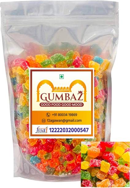 GUMBAZ Jelly Bites | Mix Fruit Jelly | Jelly Beans | Sugar Coated Jelly mix fruit Jelly Beans