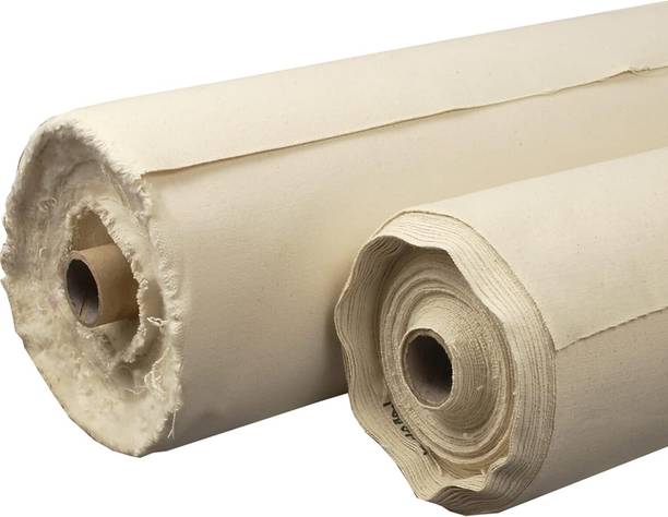 ASHOKA ART SERVICE 12x5 CANVAS ROLL| Cotton Medium Grain Canvas Roll (Set of 1)