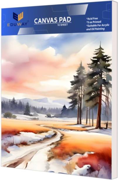 Eduway Canvas Pad 8x10 In. |For Acrylic, Oil Painting|Ideal for Professional & Beginner Cotton Acid Free Canvas Pad (Set of 1)
